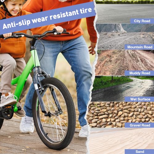 Kids 20 Inch Bike Tire 2 Pack - Black 20x2.125 Folding Replacement Tires