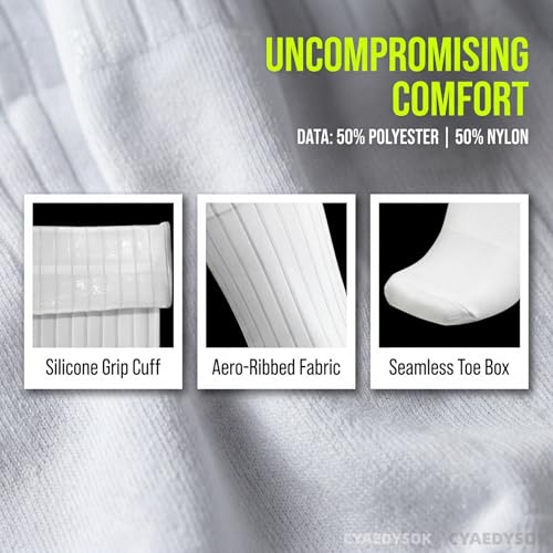 White Aero Cycling Socks for Men Women - Anti-Slip Breathable Road Shoes - One Size / A-White