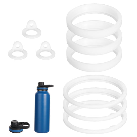 lasuroa 9pcs (3 Sets) Silicone Water Bottle Gaskets/Rings/Seals for Thermoflask, Rubber Replacement Parts Accessories for Thermoflask 40oz Straw Lid, Chug Spout, Chug Lid