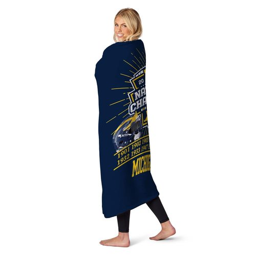 Northwest Michigan Wolverines 2023 National Champions Silk Touch Throw Blanket – 50 x 60 inches – Soft Plush College Football Fan Gear