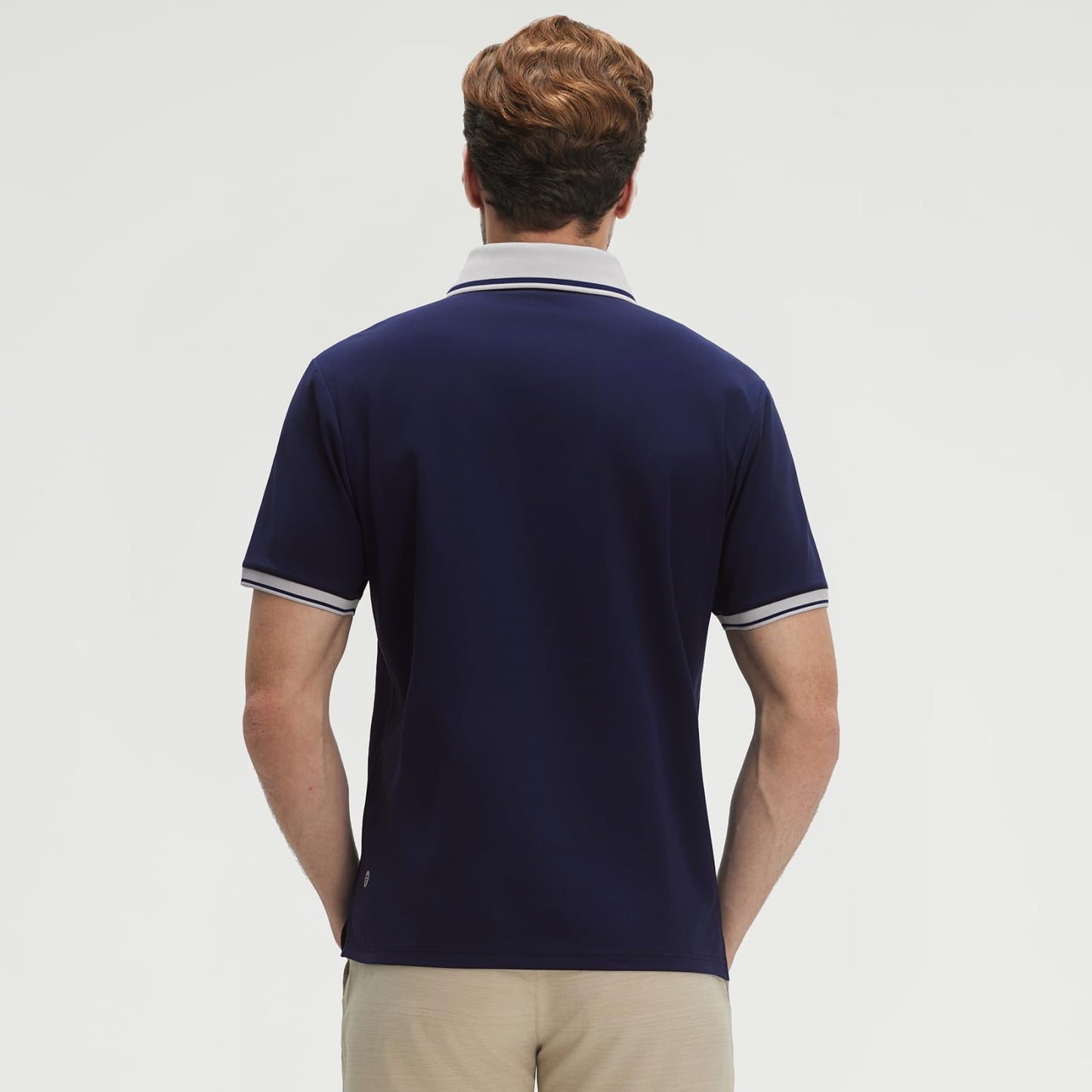 M MAELREG Polo Shirts for Men Dry Fit Moisture Wicking Solid Performance Casual Sport Mens Golf Shirts Short Sleeve Navy
