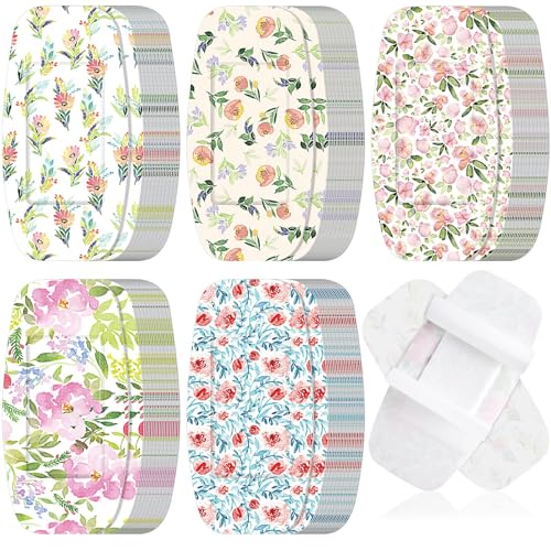 Sinmoe 100 Pcs Large Bandages 2 x 4 Inch Latex Free Big Adhesive Flower Wound Care Flexible Fabric Bandages for Care and Protect Wounds