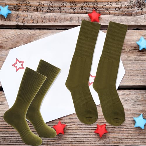 Men's Military Socks Green 10 Pairs Crew Boot Socks for Soldiers & Outdoor Activities - Skyebed