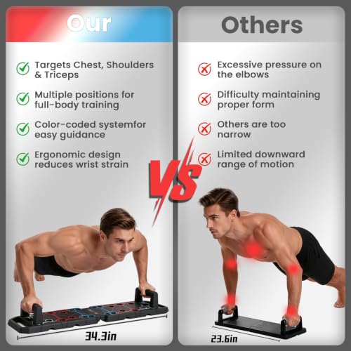 BLACK Extended Foldable 25-in-1 Push Up Board for Home Workout
