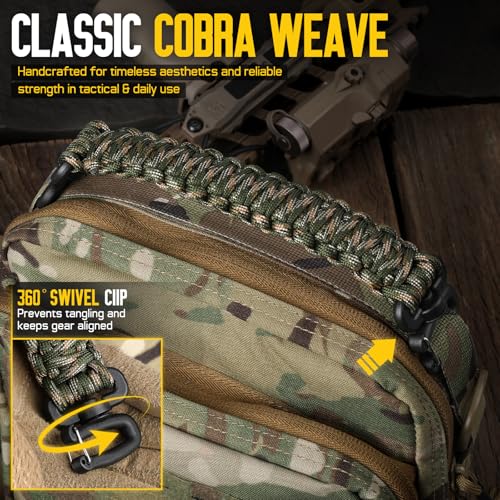 Camogreen Paracord Handle for MOLLE Water Bottle Holder Pouch Backpack - 9.4 Inch Plastic Clip