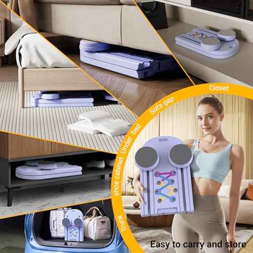 Pilates Reformer Sets Pilates Board 6in1 Multifunctional Abdominal core Trainer Workout Equipment,Exercise Board Foldable Ab Board Trainer Pilates Exercise Machine (Purple)