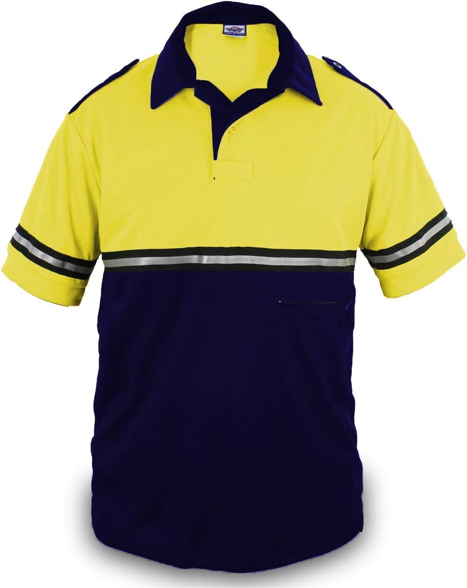 First Class Two Tone Bike Patrol Shirt with Reflective Stripes and Zipper Pocket