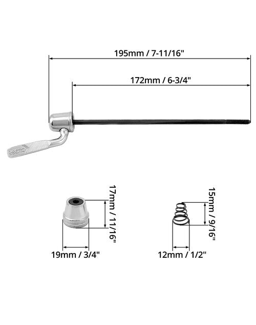 QWORK Trainer Skewer Replacement Rear Wheel Skewer for Indoor Bike Trainers, Compatible with Road and MTB Bikes 2 Pcs