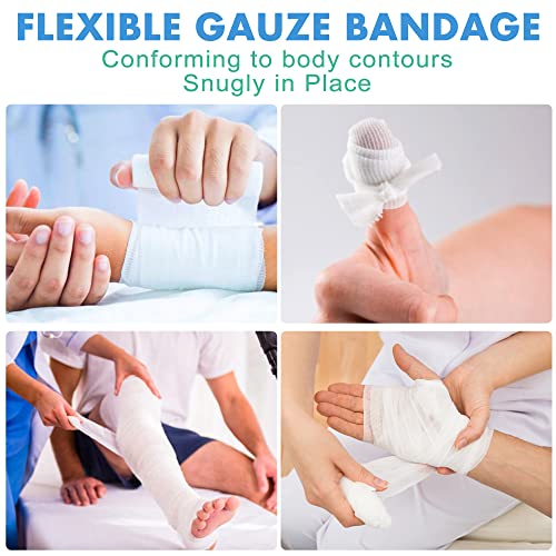 48 Pack Medical-Grade Gauze Rolls 4 Inch x 4.1 Yards - Sterile, Hypoallergenic, Breathable Wound Wraps for First Aid & Wound Care