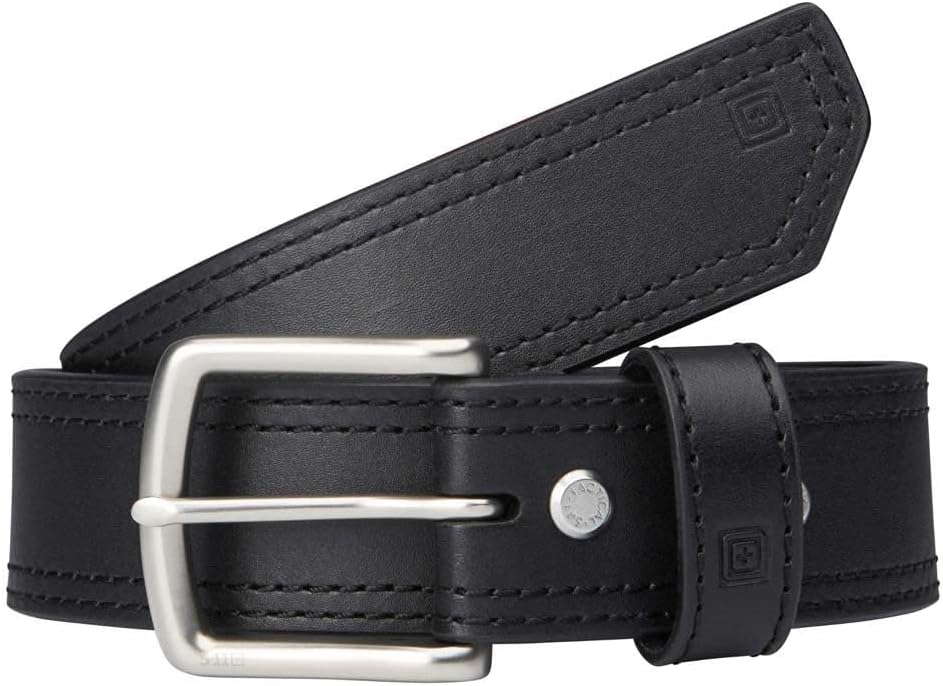 5.11 Tactical Men's 1.5-Inch Full Grain Matte Leather Arc Belt, Ergonomic Curve, Style 59493