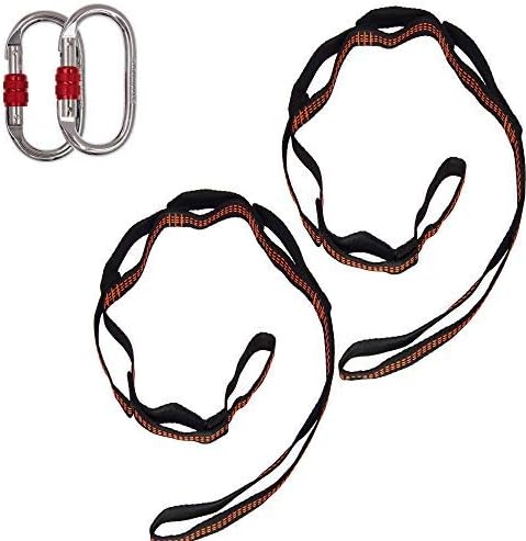 Set of 2 Carabiners & 2 Daisy Chains - Accessories for Easy Installation & Extending The Length of Aerial Silks Fabric, Aerial Yoga Hammock, Antigravity Inversion Pilates, Sensory Swing