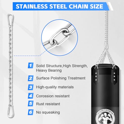 Heavy Duty Stainless Steel Chains - 25.8 Inch Adjustable Swing & Punching Bag Chain
