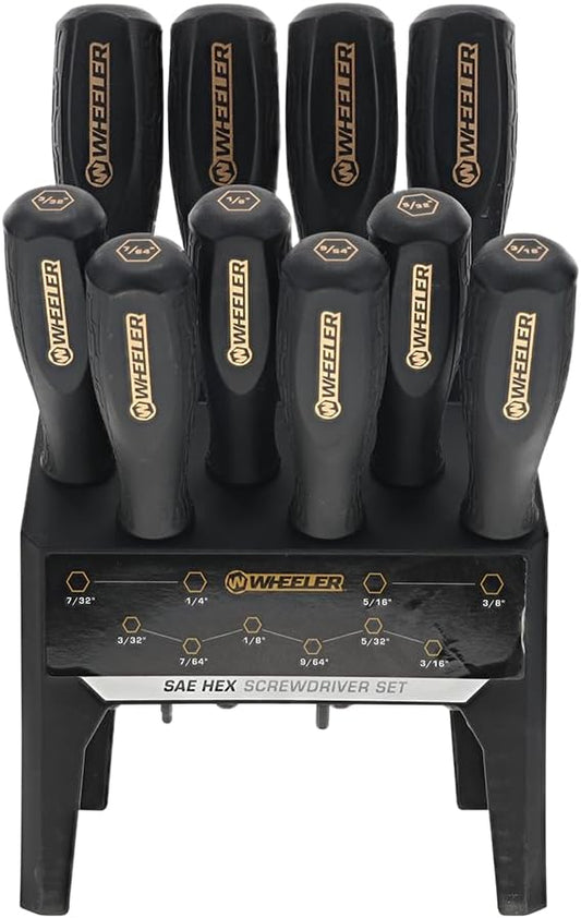 Wheeler 30 Piece SAE/Metric Hex and Torx P-Handle Set for Pistol Rifle Handgun Gunsmithing Rebuild and Maintenance, Black, Yellow, Gray