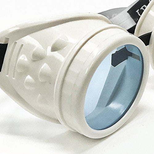 UMBRELLALABORATORY Hyper Vision goggles white Steampunk Rave Meme Glasses - nerd funny gift for men women