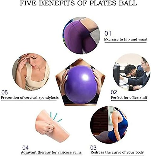 MOMPLUS Exercise Pilates Mini Yoga Barre Small for Home Stability Squishy Training Physical Therapy Improves Balance with Pump(Purple, 6 Inch)