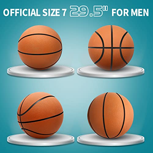 6 Pack 29.5 Inch Official Size Basketballs with Pump - Indoor & Outdoor Use