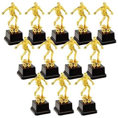 Juvale Soccer Trophy for Kids - 12-Pack, 2.5 x 6 in, Gold & Black, Plastic - for Team Award Ceremonies, Championship Games and Sports Competitions