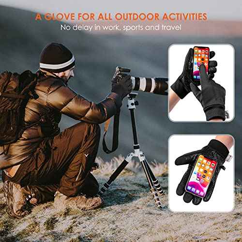 Winter Gloves Men Touchscreen Waterproof, Womens Gloves Windproof Thinsulate Lined, Gloves for Men Anti-slip Cycling