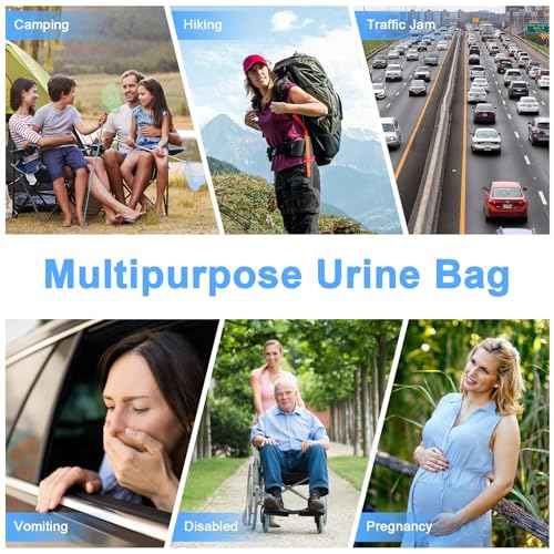 Disposable Urine Bags - 12/24 PCS Portable Pee Bags for Travel for Women/Men, 750ML Emergency Vomit Bags Disposable Urinals, Unisex Urinal Bag for Camping, Traffic Jams, Pregnant, Patient, Kids