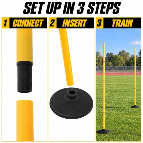 Neoaider 6 Ft Agility Poles - 4 Pack Detachable Soccer Training Equipment