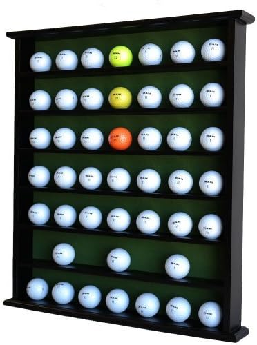 Golf Ball Display Case Cabinet Rack - 49-Ball Holder with Open Design, Black Finish