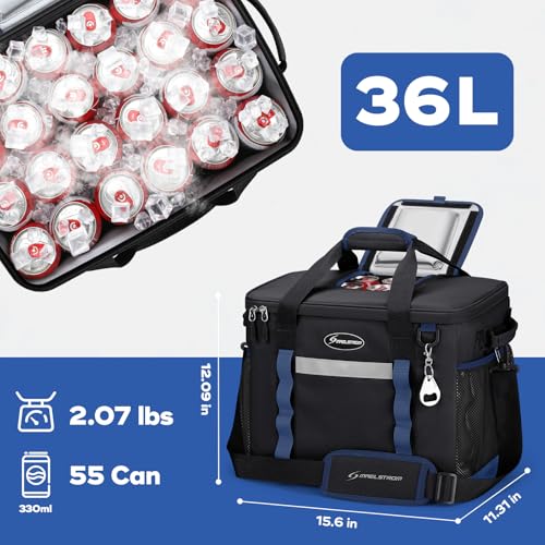 Maelstrom 55 Can Soft Cooler Bag with Flip-Top - Black, Insulated Beach Cooler