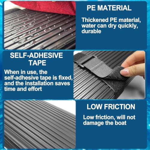 PE Boat Trailer Bunk Wrap Kit 16ft - 1.5 x 4in Waterproof Synthetic Roll with Screws & Straps