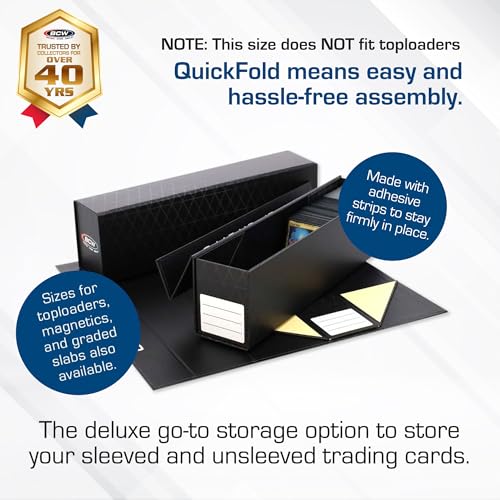 BCW QuickFold Card Storage Box 3 Pack for Sleeved & Unsleeved Cards