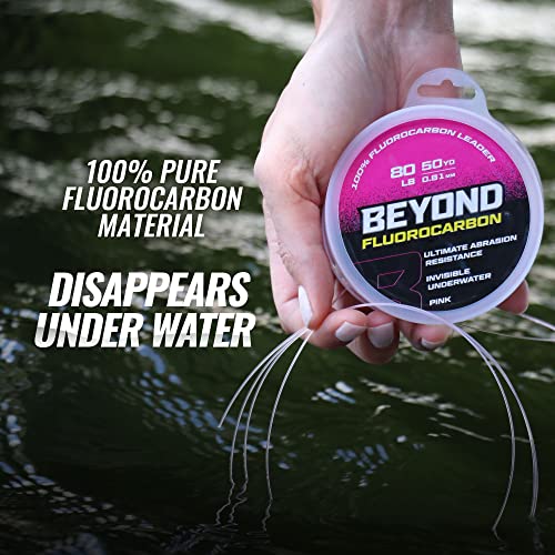 Beyond Fluorocarbon Leader Fishing Line - Clear 60LB, 50 Yards, Shock & Abrasion Resistant