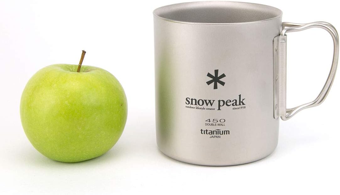 Snow Peak 300ml Double Wall Titanium Insulated Camping Mug - Lightweight & Durable