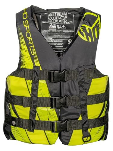 Adult Life Vest - Large Black Yellow USCG Approved Lightweight Water Safety Jacket