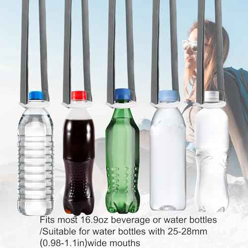 4 Pack Water Bottle Holder Lanyard, Adjustable Beverages Shoulder Strap for most 16.9 fl oz Bottles