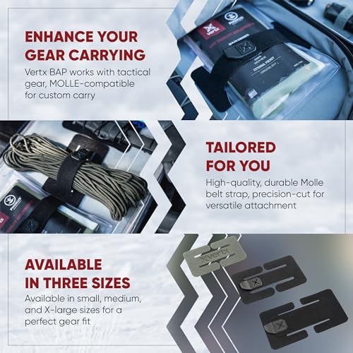 Medium Black Tactical Belt Adapter Panel for MOLLE Gear - 2 Pack