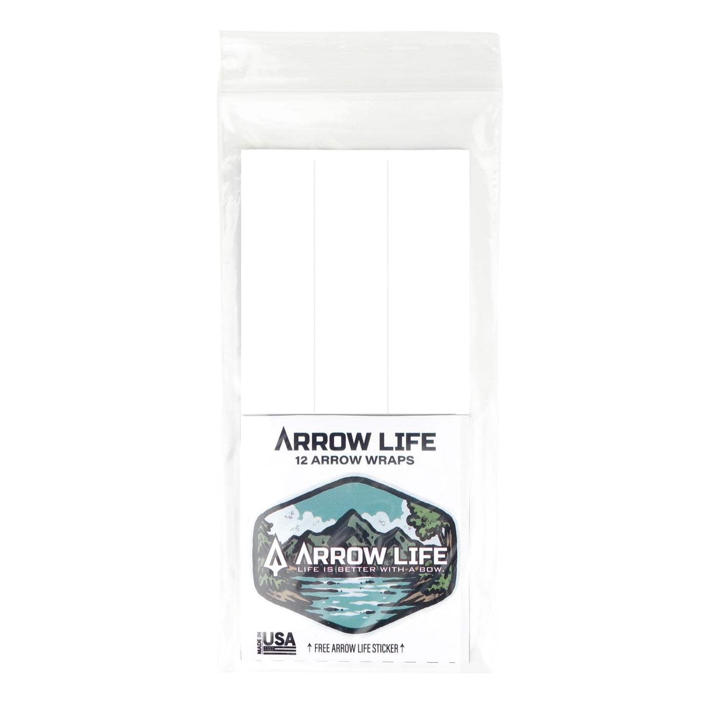 Arrow Life 6" Arrow Wraps 12 Pack White 1" Width