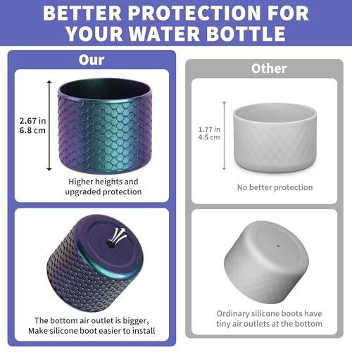 32 oz Silicone Water Bottle Boot for Owala - Purple Anti-Slip Protective Sleeve