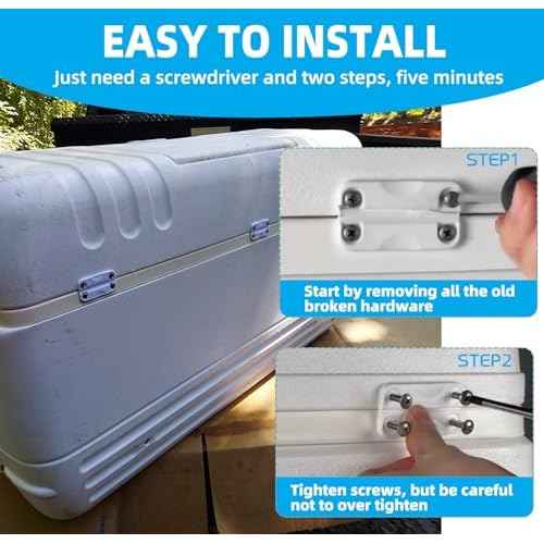 Cooler Replacement Plastic Hinges and Screws for Igloo,High Intensity Cooler Replacement Plastic Hinges,24012 Refrigerator Plastic Hinges
