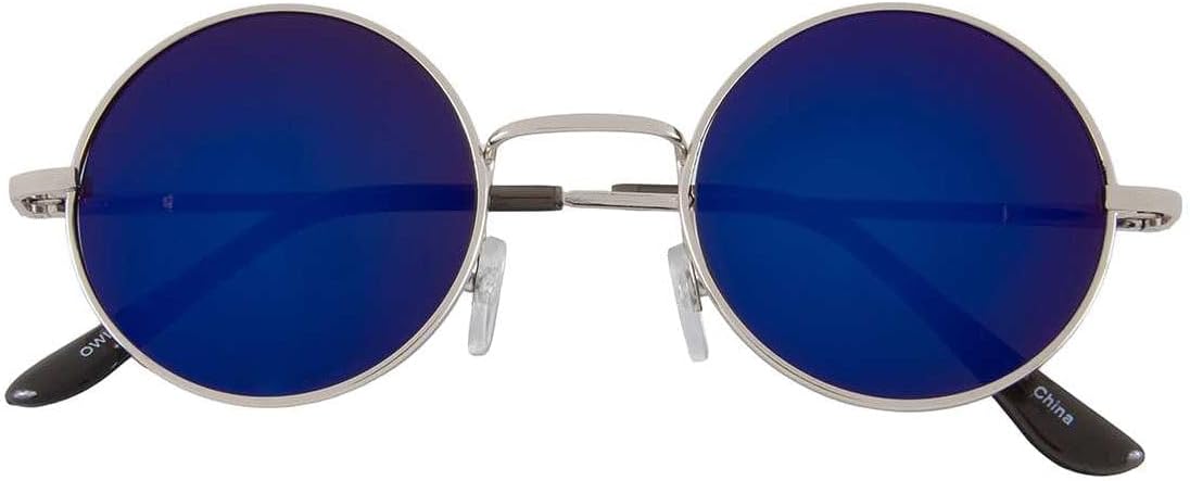 OWL Round Sunglasses Metal Frame Hippie Sunglasses UV400 Polycarbonate Circle Lens John Lennon Sunglasses for Men Women
