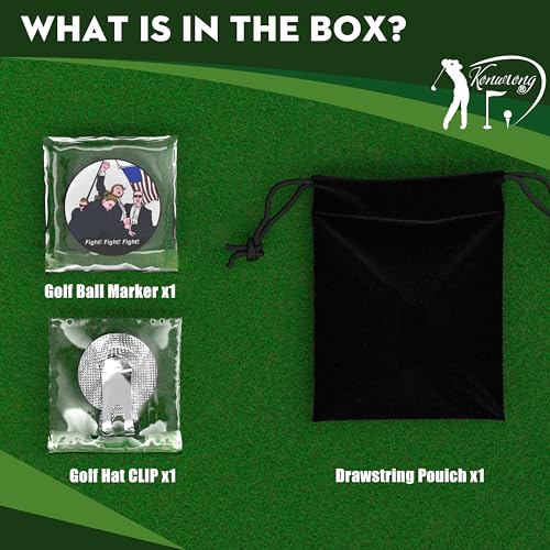 Funny Golf Ball Marker Magnetic Hat Clip - Trump Fight Variation