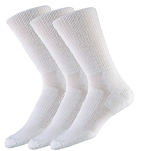 Thorlos Mens Walking Thick Padded Crew Socks Large White 3 Pair Pack