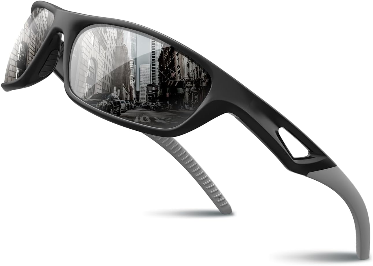 RIVBOS Polarized Sports Sunglasses Driving Sun Glasses Shades for Men Women Tr90 Frame for Cycling Fishing Running RB831