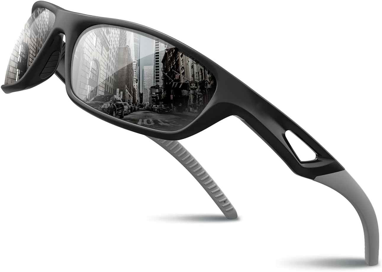 RIVBOS Polarized Sports Sunglasses for Men & Women - TR90 Frame for Cycling, Fishing, Running