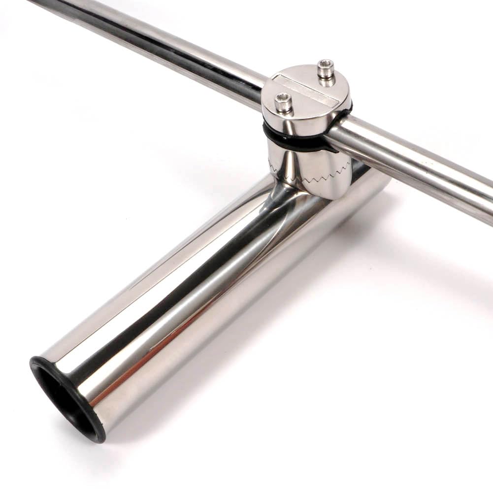 2PCS Fishing Rod Holder Clamp-On Mounting Stainless Steel for Rails 7/8" to 1"