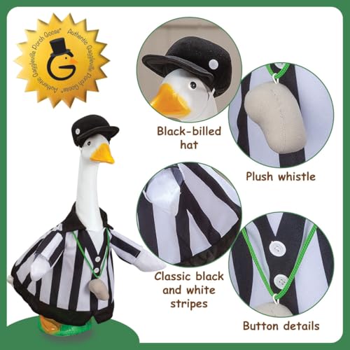 Referee Goose Costume 3-Piece Outfit - Striped Shirt Plush Hat Whistle - Variation of THIS listing