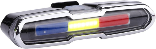 USB Rechargeable Tail Light, LED Night Cycling Bike Warning Rear Tail Light with 5 Modes for Cycling Safety(Red & Blue & White)