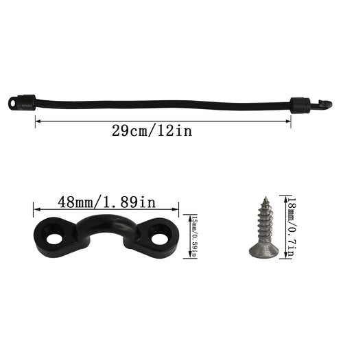 yyangz Deck Mount Connector 2PCS Elastic Rope Bungee Rod Strap Holders with Screws for Fishing Boat Kayak Strap Rod Hold Down Strap, Boat Fishing Rod Tamer Straps Holder
