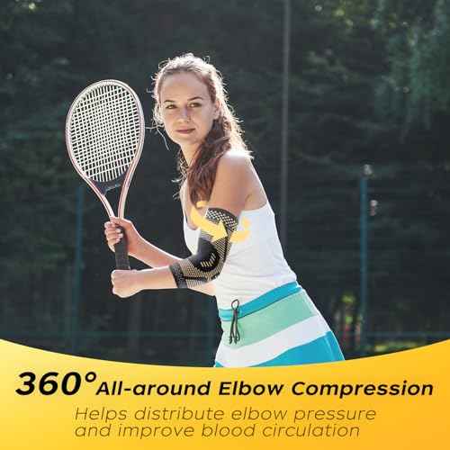 INDEEMAX Copper Elbow Compression Sleeve 1 Pair, Tennis Elbow Brace for Men Women, Elbow Support Wraps for Arthritis, Tendonitis, Bursitis, Sprains, Joint Pain Relief, Weightlifting