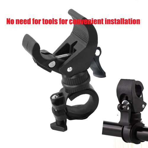 Yenux 2pcs Universal Flashlight Bike Mount Bike Handlebar Bicycle Flashlight Lamp Mount Clamp Stand Holder 360º Rotation Quick Release Pipe Clamp Mounts