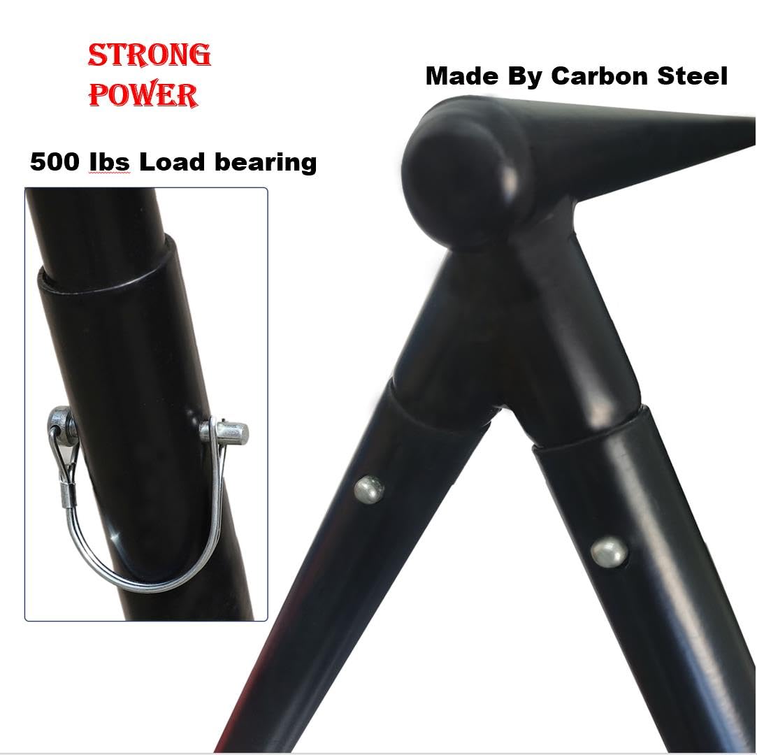 Generic HSW Black Steel Game Hunting Hoist Rack, 500lb Capacity Deer Game Hanger Hoist, Heavy Duty Convenient Freehand Installation Support Stand for Animal Skinning Field Processing (black)