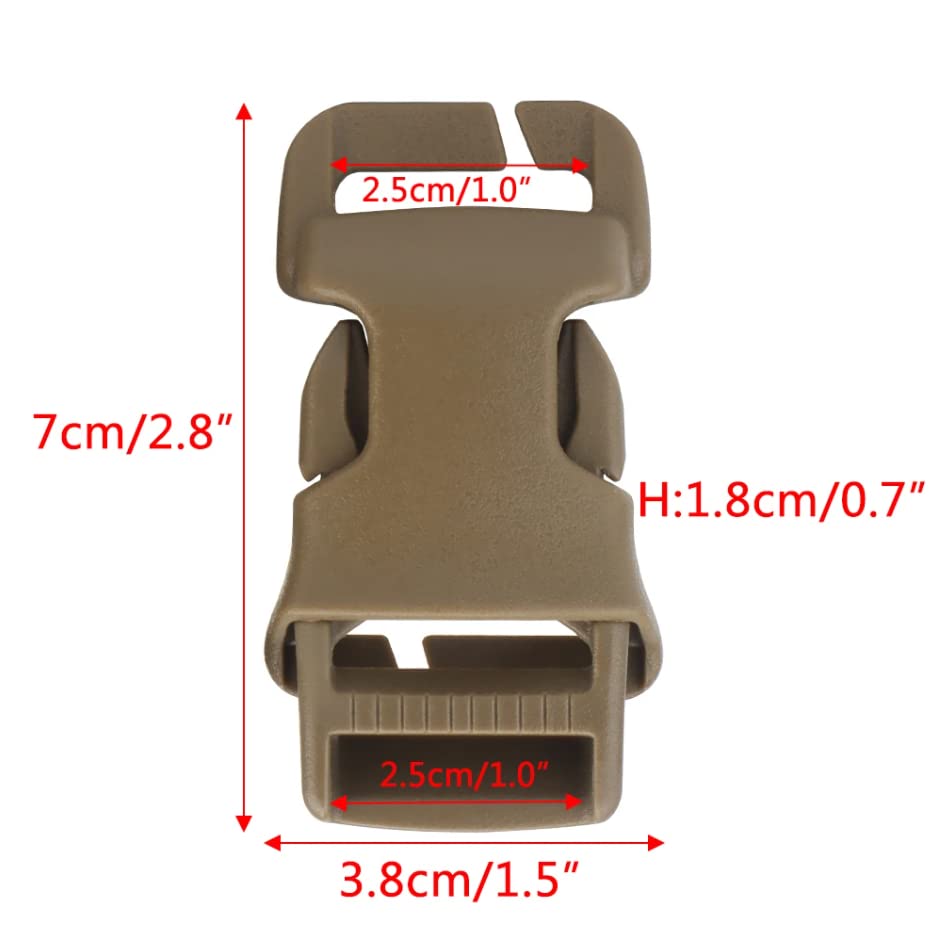 2pcs 2.5CM QASM Quick Attach Surface Mount Buckle Tactical Mil-spec MOLLE PALS Webbing Hunting Vest Modular Attachment Point
