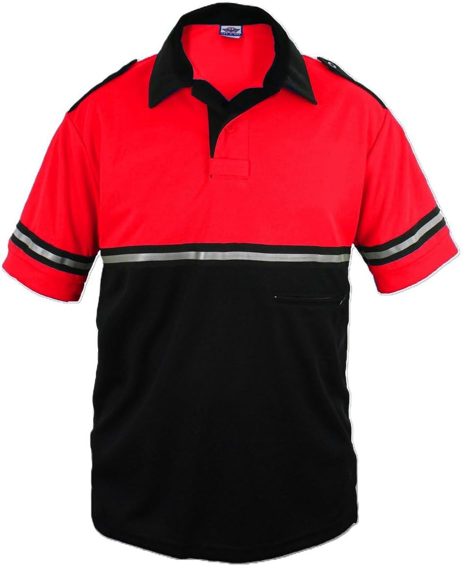 First Class Two Tone Bike Patrol Shirt with Reflective Stripes and Zipper Pocket